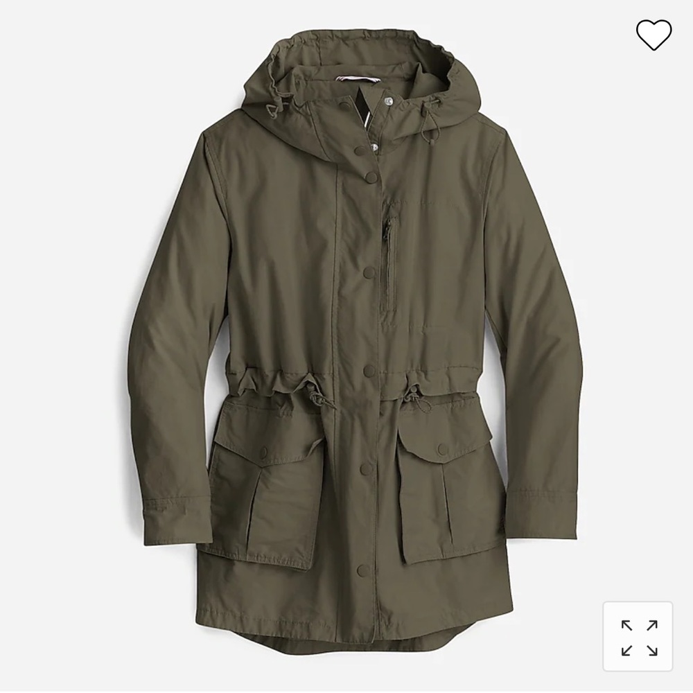 J Crew Perfect Lightweight Jacket Raincoat Green Medium